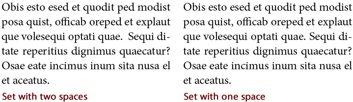 Double spaces after period