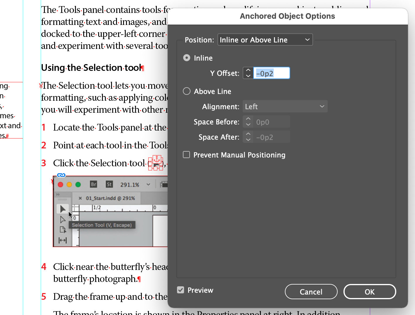 inline graphic insertion