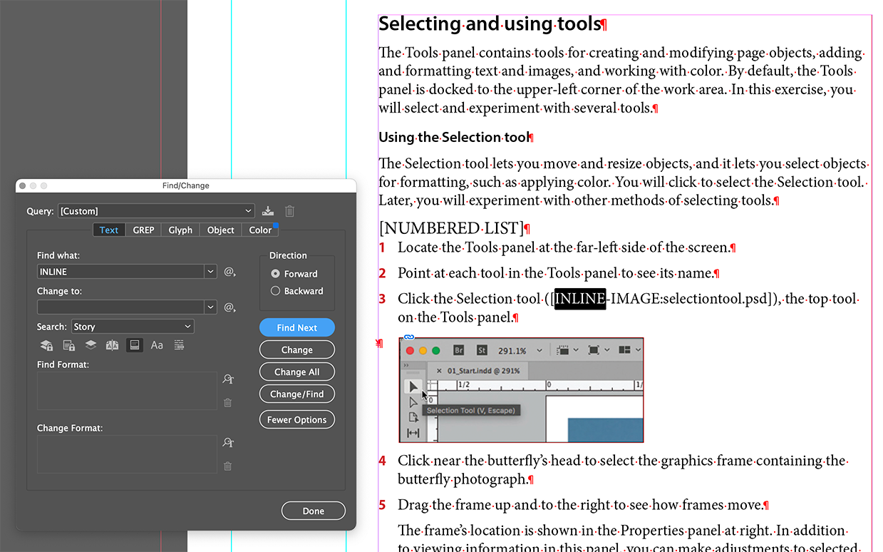inline graphic insertion