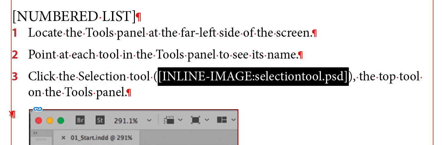inline graphic insertion