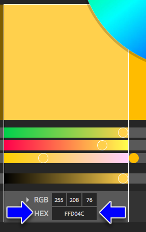 Hex value in color.adobe.com