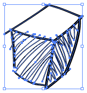Cube with paintbrush paths