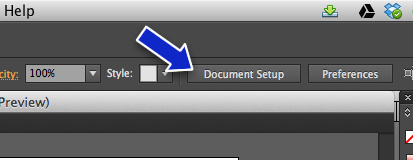 document setup button