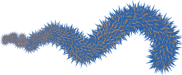 Scatter Star Brush applied to Paintbrush path