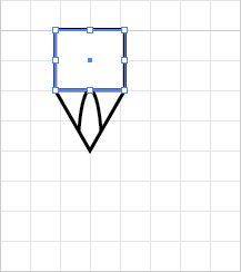 Move the square up to above the triangle