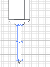 Drag the top of the rect up until it gets to the handle
