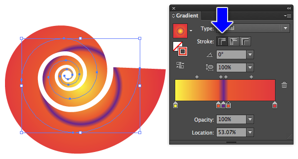 Radial stroke gradient